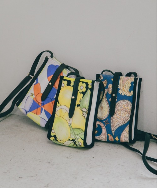 SWASH LONDON（スウォッシュロンドン）の「コットンプリント ショルダーバッグ（ショルダーバッグ・レディース・ターコイズブルー/レモンイエロー/ブルー系その他/マスタード・FREE）」の13枚目の写真