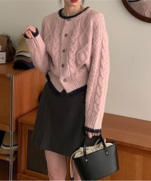 ケーブルニット カーディガン