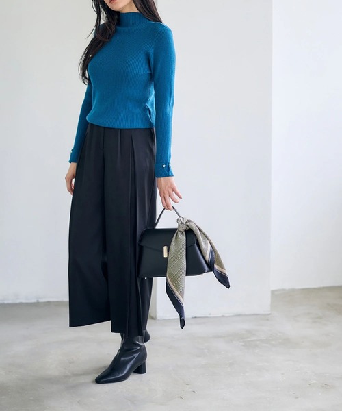 12Twelve Agenda(トゥエルブ アジェンダ)の「サイドタックワイドパンツ(その他パンツ・レディース・アイボリー/ベージュ/ブラック・S/M)」の2枚目の写真