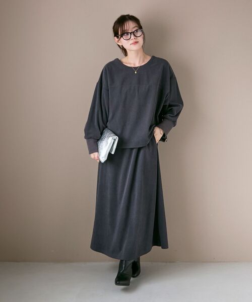 le.coeur blanc（ルクールブラン）の「カットコーデュロイ2WAYプル×スカートセット（ワンピース・レディース・ブラウン/チャコールグレー・38）」の22枚目の写真