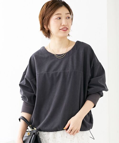 le.coeur blanc（ルクールブラン）の「カットコーデュロイ2WAYプル×スカートセット（ワンピース・レディース・ブラウン/チャコールグレー・38）」の5枚目の写真