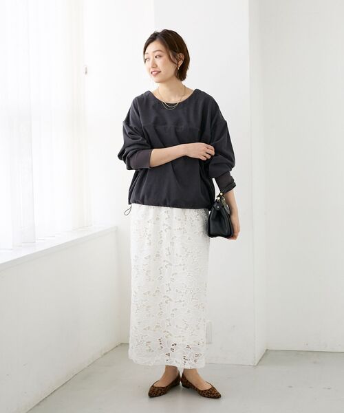 le.coeur blanc（ルクールブラン）の「カットコーデュロイ2WAYプル×スカートセット（ワンピース・レディース・ブラウン/チャコールグレー・38）」の7枚目の写真