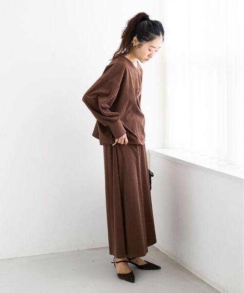 le.coeur blanc（ルクールブラン）の「カットコーデュロイ2WAYプル×スカートセット（ワンピース・レディース・ブラウン/チャコールグレー・38）」の12枚目の写真