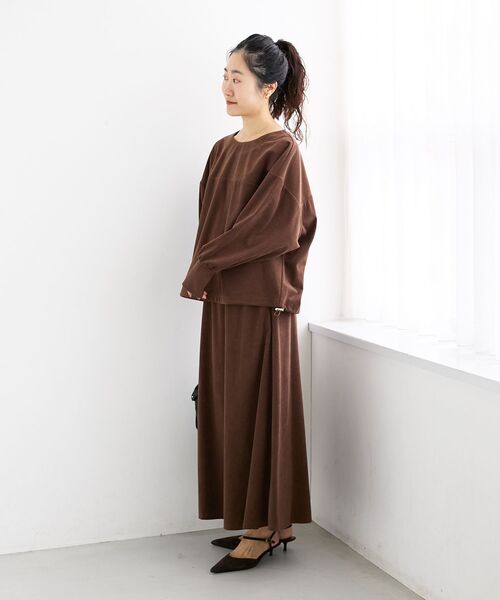 le.coeur blanc（ルクールブラン）の「カットコーデュロイ2WAYプル×スカートセット（ワンピース・レディース・ブラウン/チャコールグレー・38）」の14枚目の写真