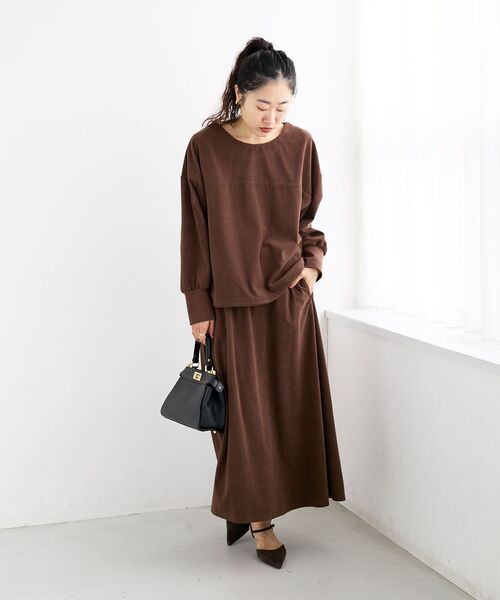 le.coeur blanc（ルクールブラン）の「カットコーデュロイ2WAYプル×スカートセット（ワンピース・レディース・ブラウン/チャコールグレー・38）」の15枚目の写真