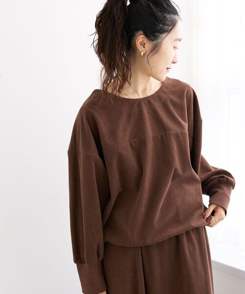 le.coeur blanc（ルクールブラン）の「カットコーデュロイ2WAYプル×スカートセット（ワンピース・レディース・ブラウン/チャコールグレー・38）」の17枚目の写真