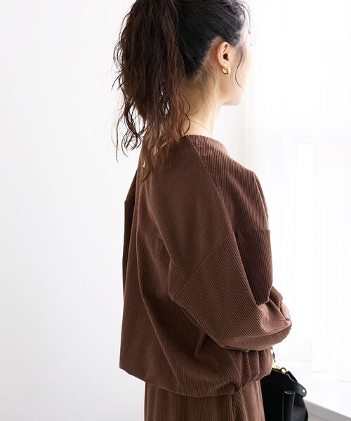 le.coeur blanc（ルクールブラン）の「カットコーデュロイ2WAYプル×スカートセット（ワンピース・レディース・ブラウン/チャコールグレー・38）」の18枚目の写真