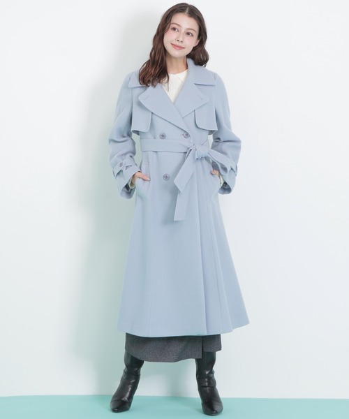 Mio-crescentさまJILLSTUARTサイドプリーツトレンチ　ブルー Mio-crescentさまJILLSTUARTサイドプリーツトレンチ ブルー