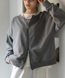 TRIANGLE PALETTE（トライアングルパレット）の「前後2WAY オフショル ダブルジップアップ 裏毛スウェット（スウェット）」