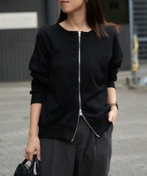 TRIANGLE PALETTE（トライアングルパレット）の「前後2WAY オフショル ダブルジップアップ 裏毛スウェット（スウェット）」