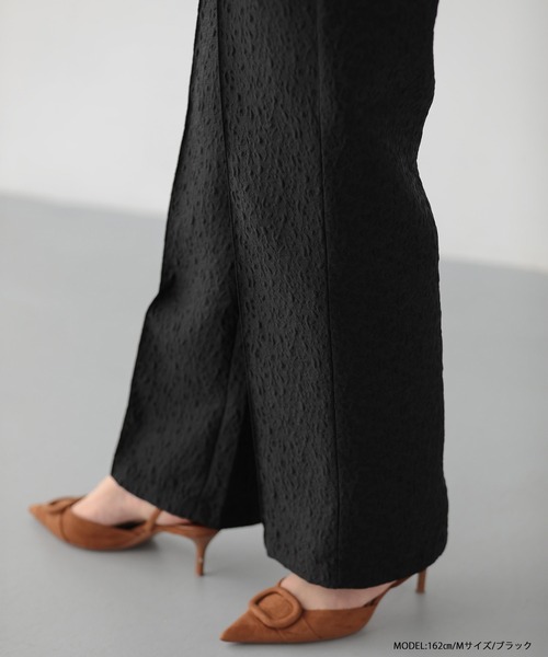 Fit more（フィットモア）の「フラワージャガードワイドパンツ（その他パンツ・レディース・ブラック/ピンク/ベージュ・PS/S/M）」の5枚目の写真