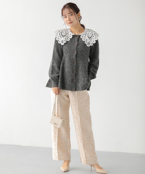 Fit more（フィットモア）の「フラワージャガードワイドパンツ（その他パンツ・レディース・ブラック/ピンク/ベージュ・PS/S/M）」の21枚目の写真