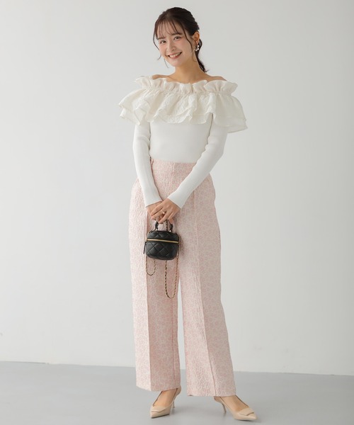 Fit more（フィットモア）の「フラワージャガードワイドパンツ（その他パンツ・レディース・ブラック/ピンク/ベージュ・PS/S/M）」の18枚目の写真