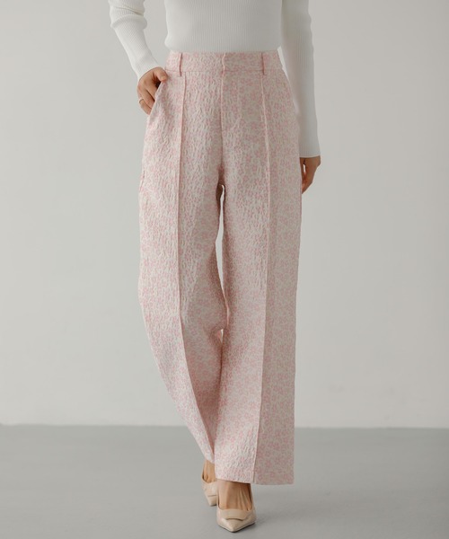 Fit more（フィットモア）の「フラワージャガードワイドパンツ（その他パンツ・レディース・ブラック/ピンク/ベージュ・PS/S/M）」の16枚目の写真