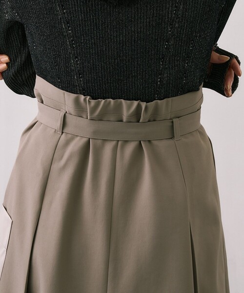 残りわずか！】アシメインバーテッドプリーツスカート｜オフィス