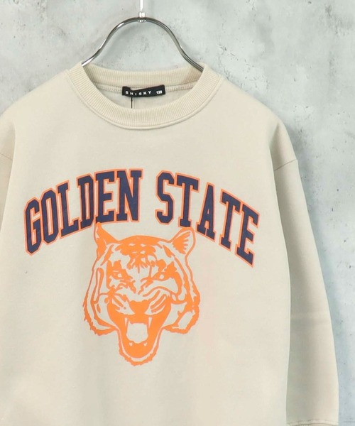 SHISKY（シスキー）の「裏起毛　オーバーサイズ　プリントスウェット（スウェット・キッズ・グレー系その他/グレイッシュベージュ/チャコールグレー/杢グレー/ヘザーチャコール/ベージュ系その他3/ダークグリーン/ベージュ系その他/ベージュ系その他2/キャメル/グレー系その他2/グレー系その他3/グレー系その他4/ベージュ/オートミール/グリーン系その他/ネイビー・130/140/150/160）」の13枚目の写真