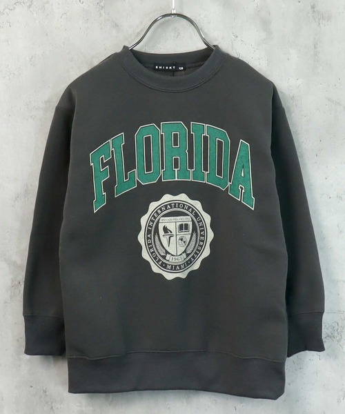 SHISKY（シスキー）の「裏起毛　オーバーサイズ　プリントスウェット（スウェット・キッズ・グレー系その他/グレイッシュベージュ/チャコールグレー/杢グレー/ヘザーチャコール/ベージュ系その他3/ダークグリーン/ベージュ系その他/ベージュ系その他2/キャメル/グレー系その他2/グレー系その他3/グレー系その他4/ベージュ/オートミール/グリーン系その他/ネイビー・130/140/150/160）」の21枚目の写真