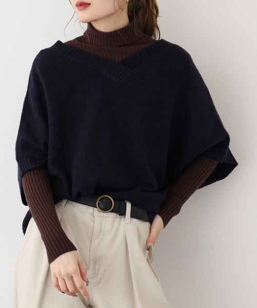 BARNDOOR(バーンドア)の「ダリア ジャカード 背面Vネックベスト 前後着用可(ベスト・レディース・ネイビー/アイボリー/グレー・FREE)」の5枚目の写真