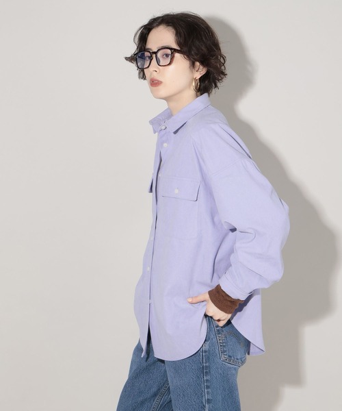 GEORGE'S（ジョージズ）の「コーデュロイシャツ（シャツ/ブラウス・レディース・アイボリー/チャコールグレー/イエロー/パープル・SMALL/MEDIUM）」の3枚目の写真