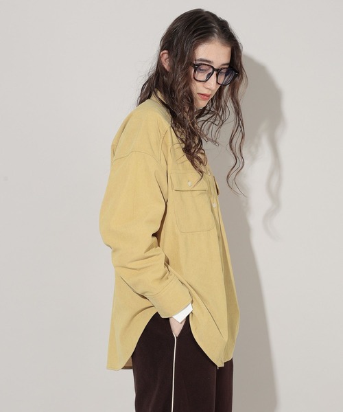 GEORGE'S（ジョージズ）の「コーデュロイシャツ（シャツ/ブラウス・レディース・アイボリー/チャコールグレー/イエロー/パープル・SMALL/MEDIUM）」の13枚目の写真