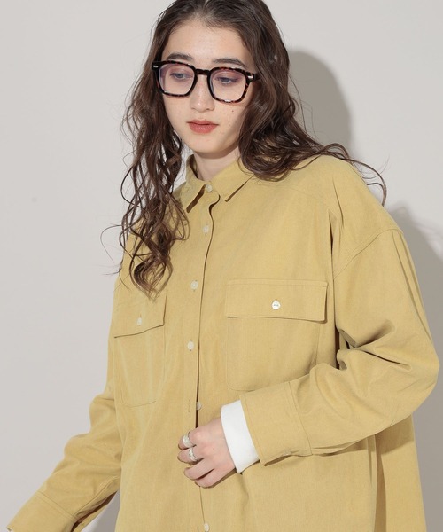 GEORGE'S（ジョージズ）の「コーデュロイシャツ（シャツ/ブラウス・レディース・アイボリー/チャコールグレー/イエロー/パープル・SMALL/MEDIUM）」の14枚目の写真