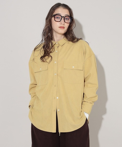 GEORGE'S（ジョージズ）の「コーデュロイシャツ（シャツ/ブラウス・レディース・アイボリー/チャコールグレー/イエロー/パープル・SMALL/MEDIUM）」の15枚目の写真