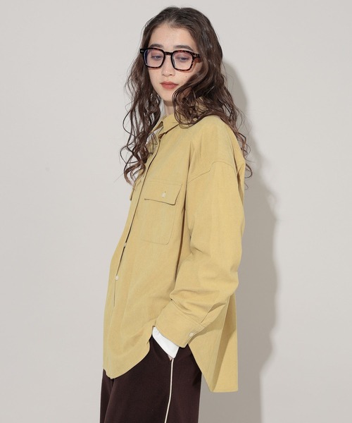 GEORGE'S（ジョージズ）の「コーデュロイシャツ（シャツ/ブラウス・レディース・アイボリー/チャコールグレー/イエロー/パープル・SMALL/MEDIUM）」の16枚目の写真