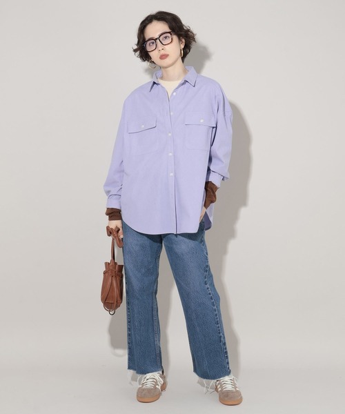 GEORGE'S（ジョージズ）の「コーデュロイシャツ（シャツ/ブラウス・レディース・アイボリー/チャコールグレー/イエロー/パープル・SMALL/MEDIUM）」の21枚目の写真