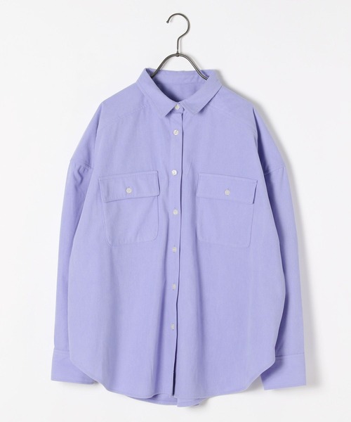 GEORGE'S（ジョージズ）の「コーデュロイシャツ（シャツ/ブラウス・レディース・アイボリー/チャコールグレー/イエロー/パープル・SMALL/MEDIUM）」の9枚目の写真