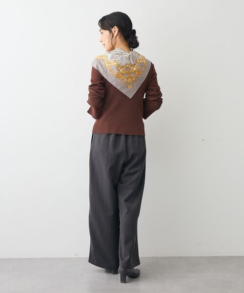 CRAFT STANDARD BOUTIQUE(クラフトスタンダードブティック)の「ヘンリーネック袖フレアプルオーバー(ニット/セーター・レディース・ブラウン/オフホワイト/パープル/グレー・FREE)」の10枚目の写真