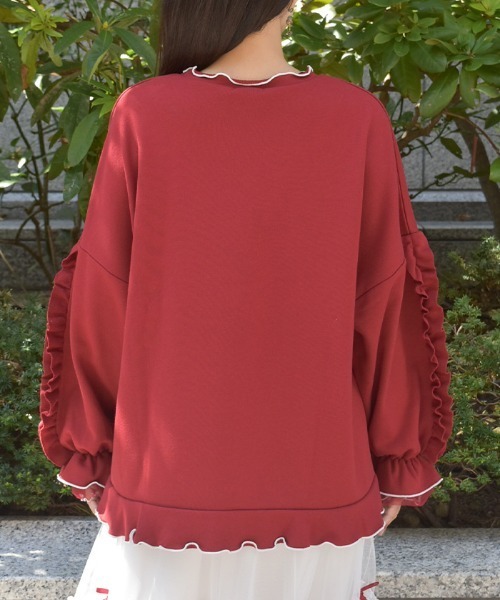 axes femme（アクシーズファム）の「ホイップハートトレーナー（Tシャツ/カットソー・レディース・キナリ/レッド・FREE）」の5枚目の写真