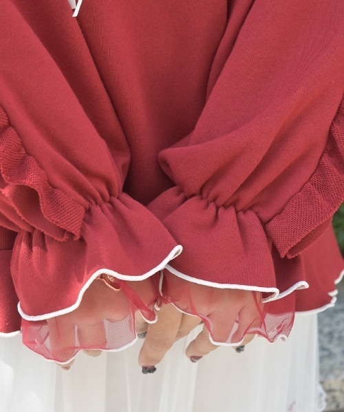 axes femme（アクシーズファム）の「ホイップハートトレーナー（Tシャツ/カットソー・レディース・キナリ/レッド・FREE）」の7枚目の写真