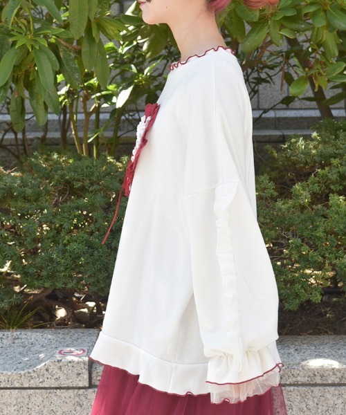 axes femme（アクシーズファム）の「ホイップハートトレーナー（Tシャツ/カットソー・レディース・キナリ/レッド・FREE）」の11枚目の写真