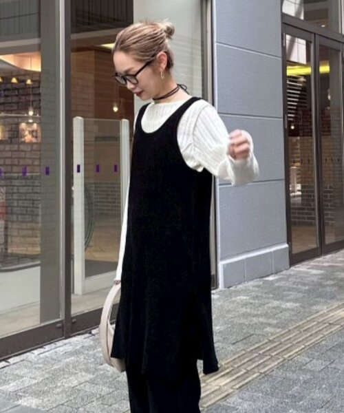 CIAOPANIC TYPY（チャオパニックティピー）の「【PON企画】スタイルアップ前後2wayモールニットキャミチュニック（ワンピース・レディース・グレー/ブラック/グレー系その他/バーガンディー/ブラウン・ONE SIZE）」の2枚目の写真