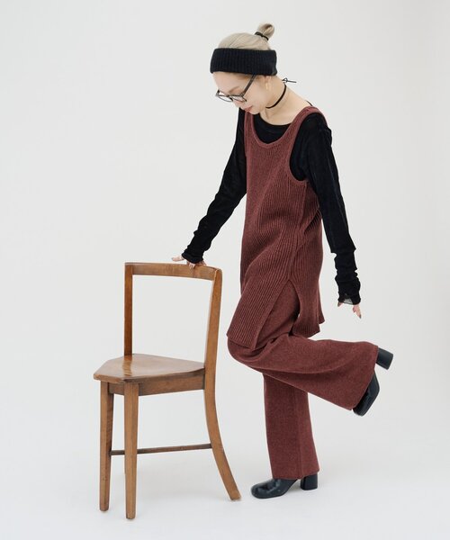 CIAOPANIC TYPY（チャオパニックティピー）の「【PON企画】スタイルアップ前後2wayモールニットキャミチュニック（ワンピース・レディース・グレー/ブラック/グレー系その他/バーガンディー/ブラウン・ONE SIZE）」の7枚目の写真