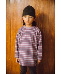ooju（オージュ）の「【ooju】フリース　ボーダーロングTシャツ（Tシャツ/カットソー）」