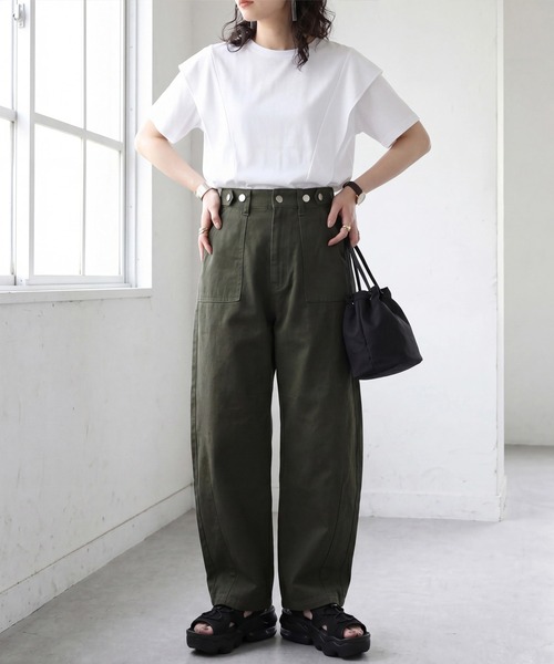 SELECT LEVERY(セレクトリベリー)の「ウエストボタンベイカーパンツ(その他パンツ・レディース・ホワイト/ベージュ/カーキ/ブラック・SMALL/MEDIUM/LARGE/X-LARGE)」の12枚目の写真