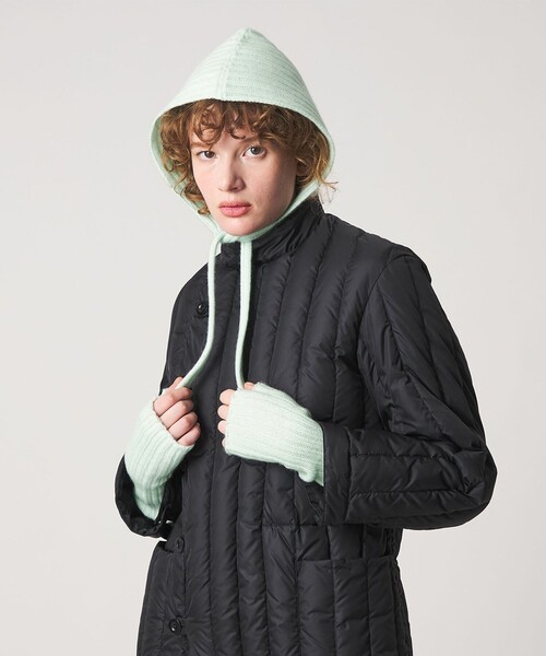 Steven Alan（スティーブンアラン）の「＜Steven Alan＞カシミヤ リブ フード（ニットキャップ/ビーニー・レディース・ライム/レッド/ブラック・FREE）」の4枚目の写真