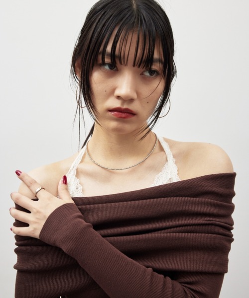 HANNE(アン)の「ミニマルビーズネックレス(ネックレス・レディース・ブラック/シルバー・FREE)」の3枚目の写真