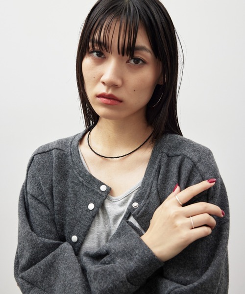 HANNE(アン)の「ミニマルビーズネックレス(ネックレス・レディース・ブラック/シルバー・FREE)」の10枚目の写真