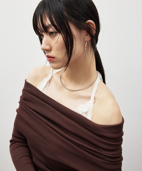 HANNE(アン)の「ミニマルビーズネックレス(ネックレス・レディース・ブラック/シルバー・FREE)」の5枚目の写真