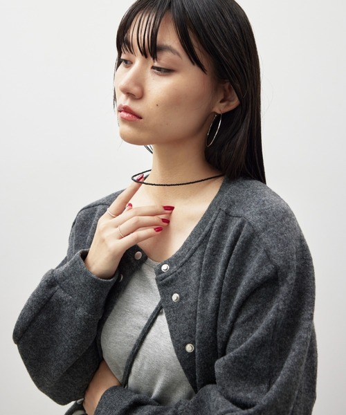 HANNE(アン)の「ミニマルビーズネックレス(ネックレス・レディース・ブラック/シルバー・FREE)」の9枚目の写真