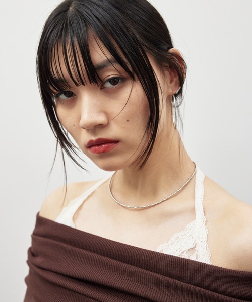 HANNE(アン)の「ミニマルビーズネックレス(ネックレス・レディース・ブラック/シルバー・FREE)」の6枚目の写真