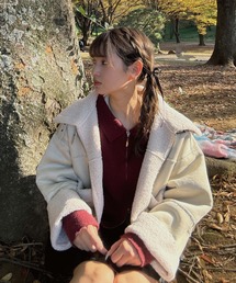 AS KNOW AS plus | ♪フェイクムートン ショート丈ジャケット(その他アウター)