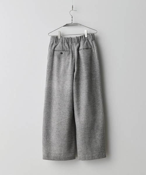 CROSS TUCK ARCH TWEED BAGGY SLACKS（スラックス）｜WYM LIDNM