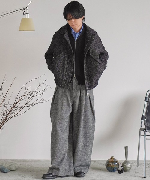 WYM LIDNM（ウィム バイ リドム）の「CROSS TUCK ARCH TWEED BAGGY