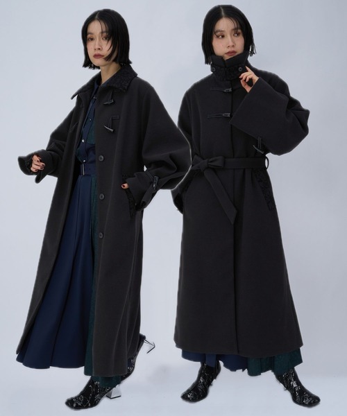 ウーリーテックトグルボタンステンカラーコート(HARE)（ステンカラー