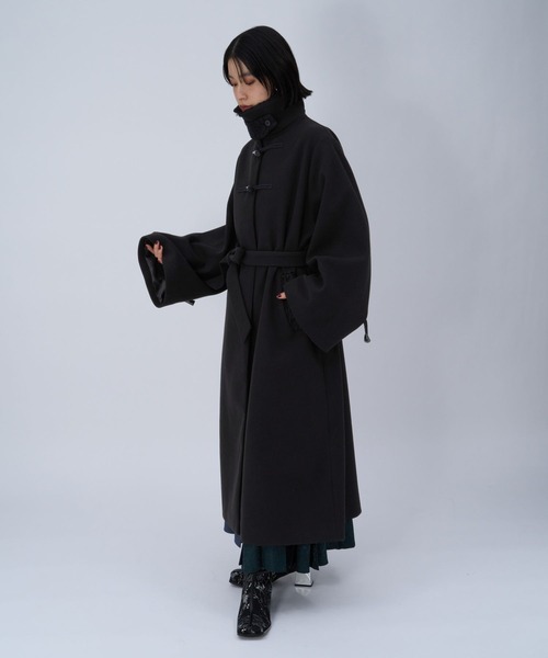 ウーリーテックトグルボタンステンカラーコート(HARE)（ステンカラー