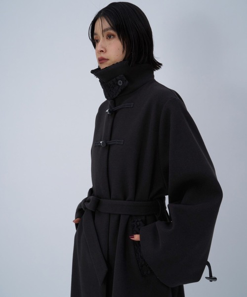 ウーリーテックトグルボタンステンカラーコート(HARE)（ステンカラー