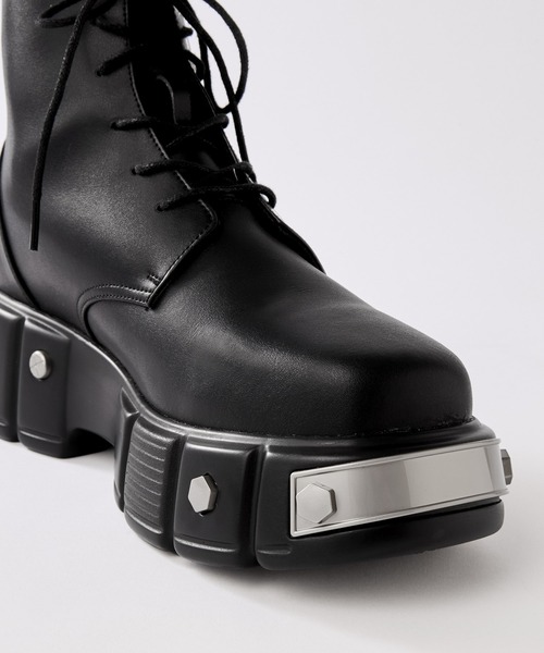 SERACE（セラス）の「【SERACE】Metal parts design high sole lace up boots / メタルパーツデザインハイソールレースアップブーツ（ブーツ・メンズ・ブラック・S/M/L）」の12枚目の写真
